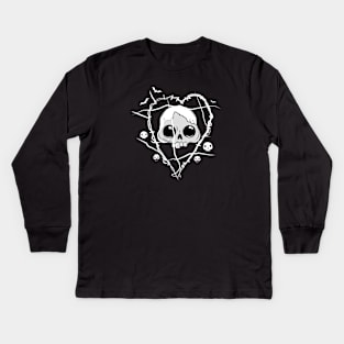 Skull Heart design Kids Long Sleeve T-Shirt